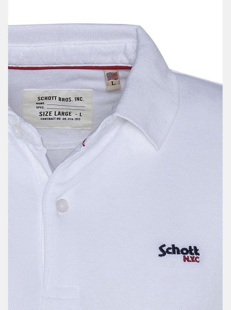 Polo manches courtes - Schott Blanc - Kiabi