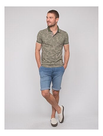 Polo manches courtes coton motifs paillote