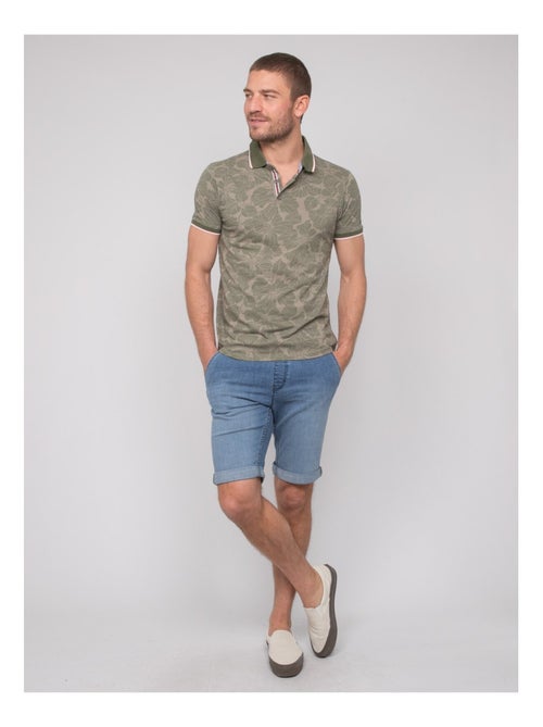 Polo manches courtes coton motifs paillote - Kiabi
