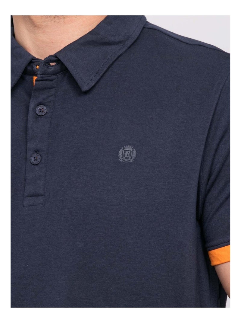 Polo manches courtes coton pastato Bleu marine - Kiabi