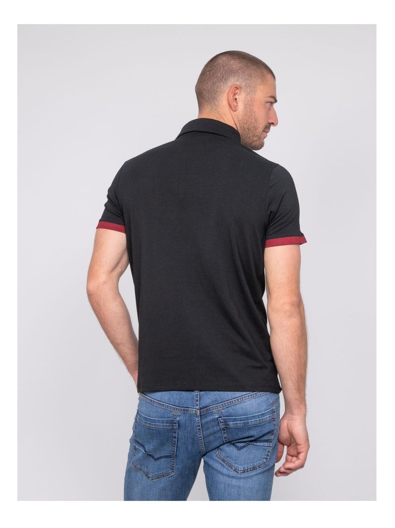 Polo manches courtes coton pastato Noir - Kiabi