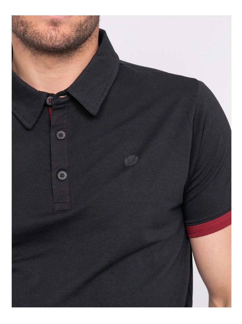 Polo manches courtes coton pastato Noir - Kiabi