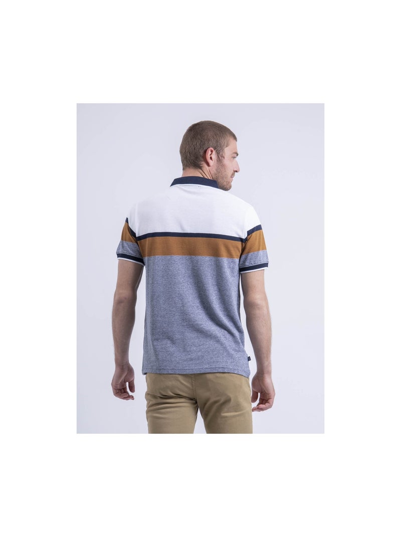 Polo manches courtes coton rayé pabenol Blanc - Kiabi