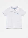 Polo manches courtes en piqué de coton BLANC - Kiabi