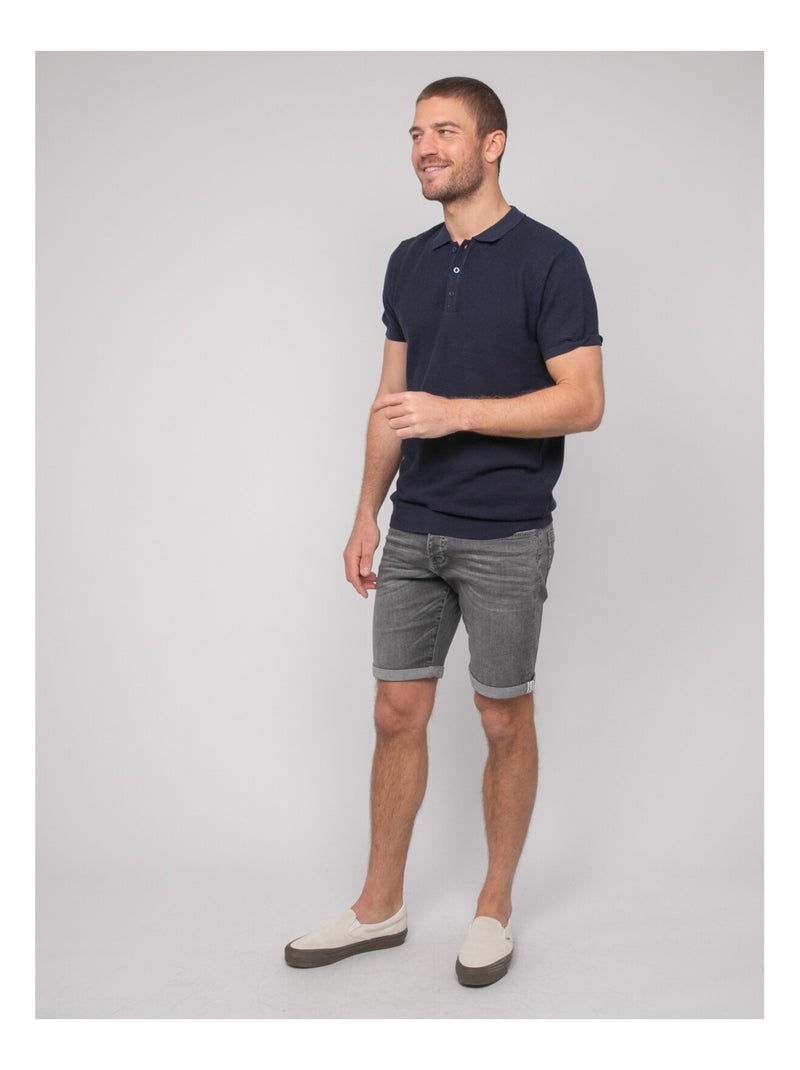 Polo manches courtes pur coton artak Bleu marine - Kiabi