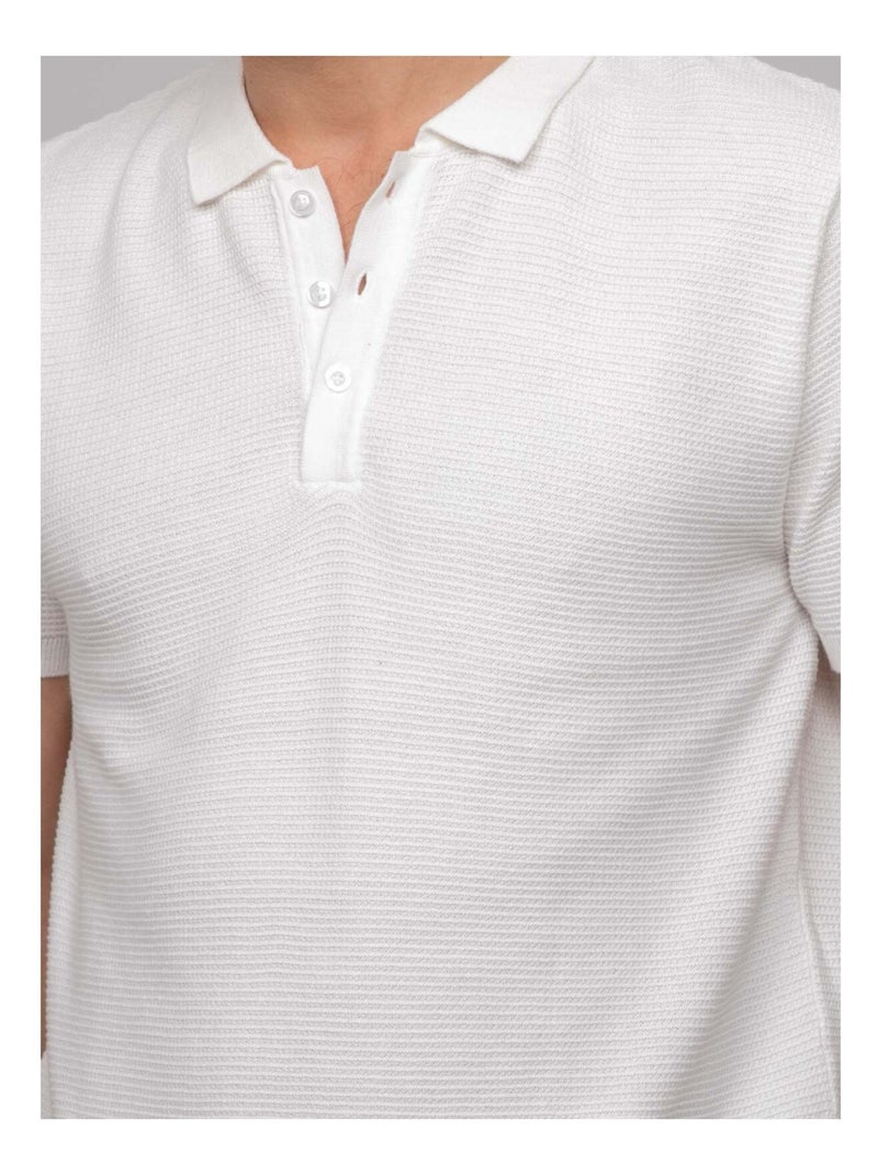 Polo manches courtes pur coton artak Ecru - Kiabi