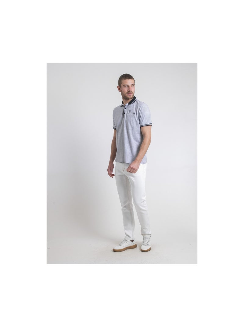 Polo manches courtes pur coton motifs piroulio Noir - Kiabi
