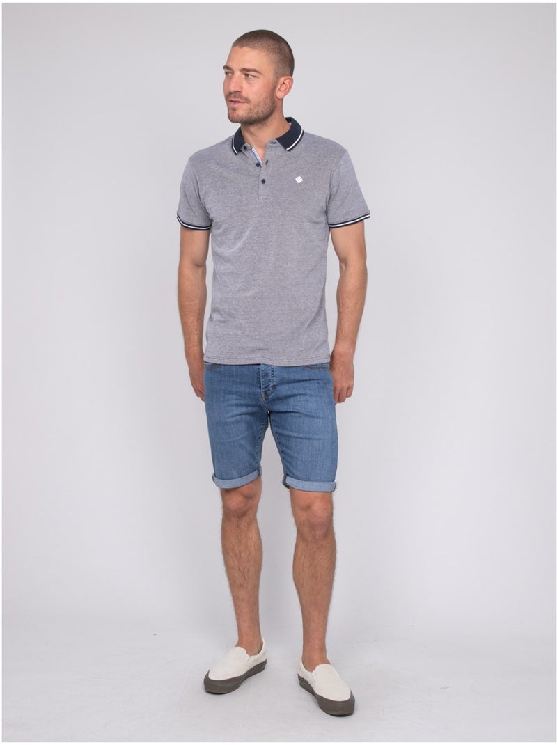 Polo manches courtes pur coton pigaston Noir - Kiabi