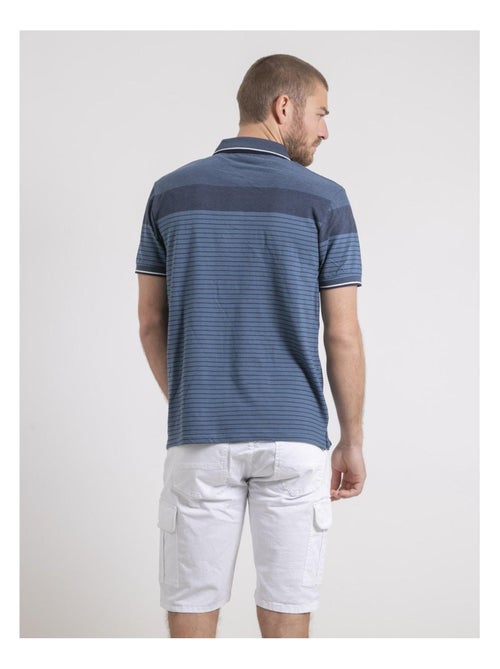 Polo manches courtes pur coton rayé piwening - Kiabi