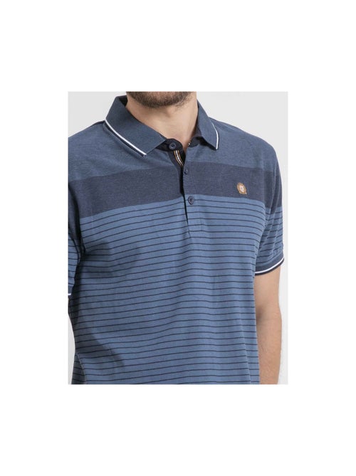 Polo manches courtes pur coton rayé piwening - Kiabi