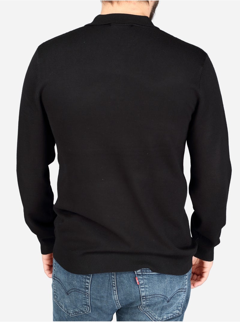 Polo manches longues - Frilivin Noir - Kiabi