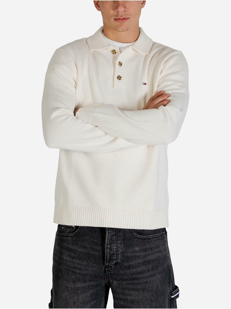 Polo manches longues - Tommy jeans Blanc - Kiabi