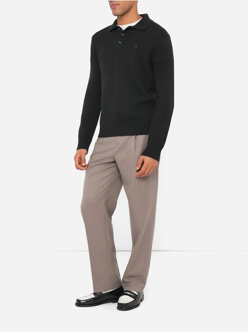 Polo manches longues - Tommy jeans Noir - Kiabi