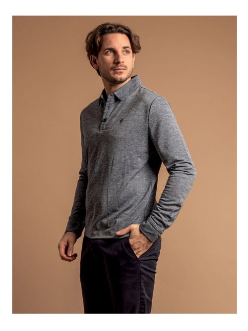Polo manches longues coton paloux - Kiabi