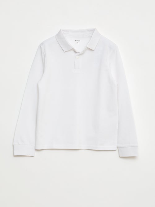 Polo manches longues en maille piquée - Kiabi