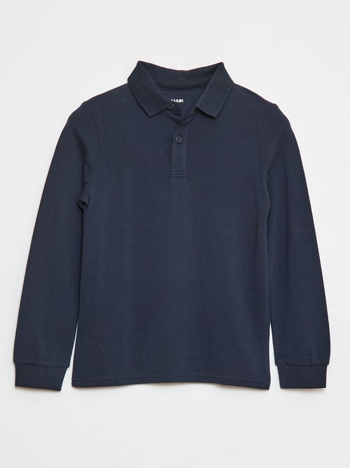 Polo manches longues en maille piquée - Kiabi