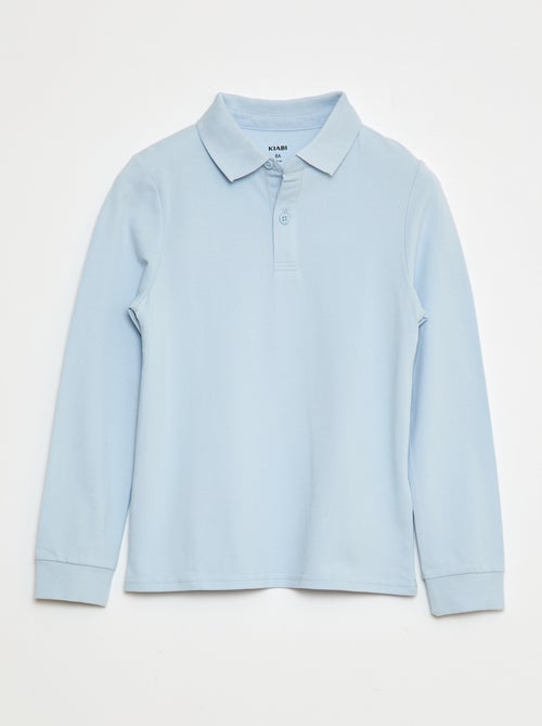 Polo manches longues en maille piquée - Kiabi