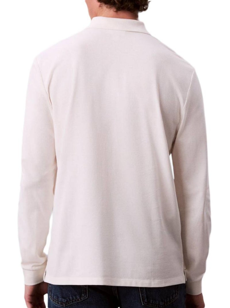 Polo Manches longues Homme Calvin Klein Blanc - Kiabi
