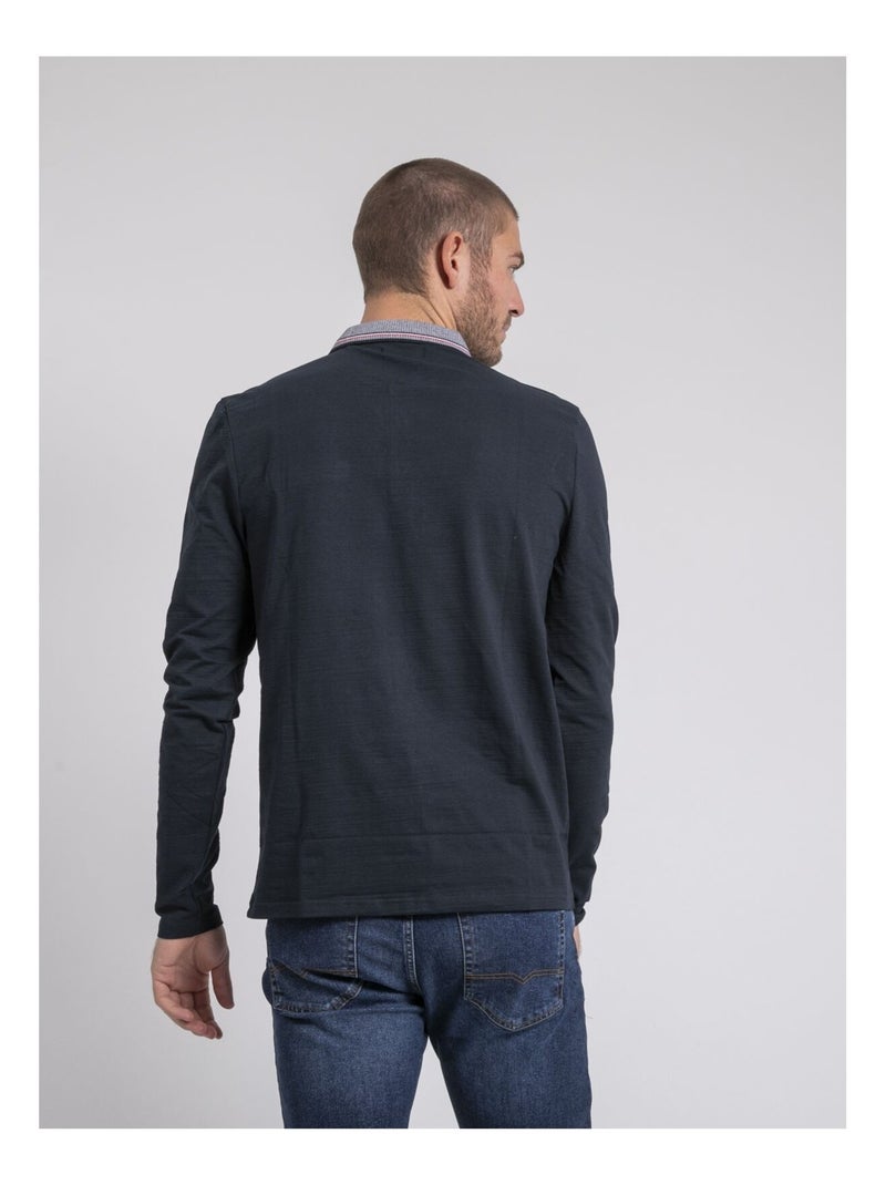 Polo manches longues parilako Bleu marine - Kiabi