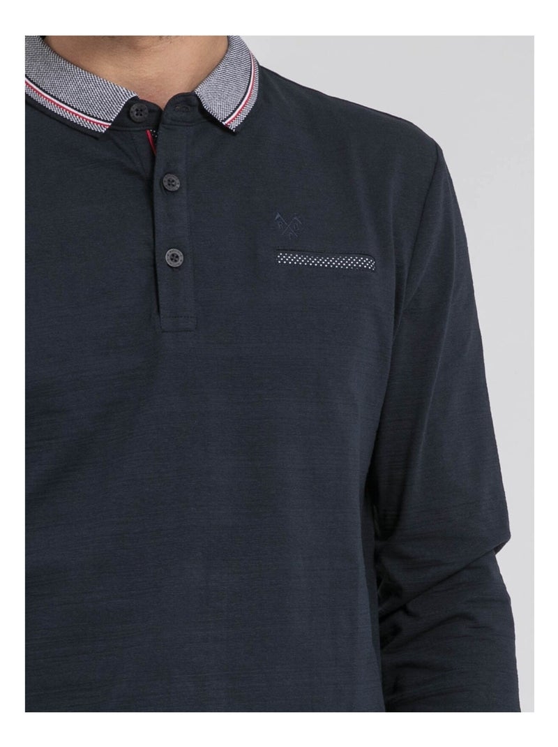 Polo manches longues parilako Bleu marine - Kiabi