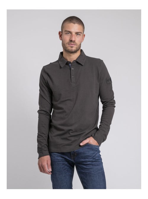 Polo manches longues pur coton pilka - Kiabi