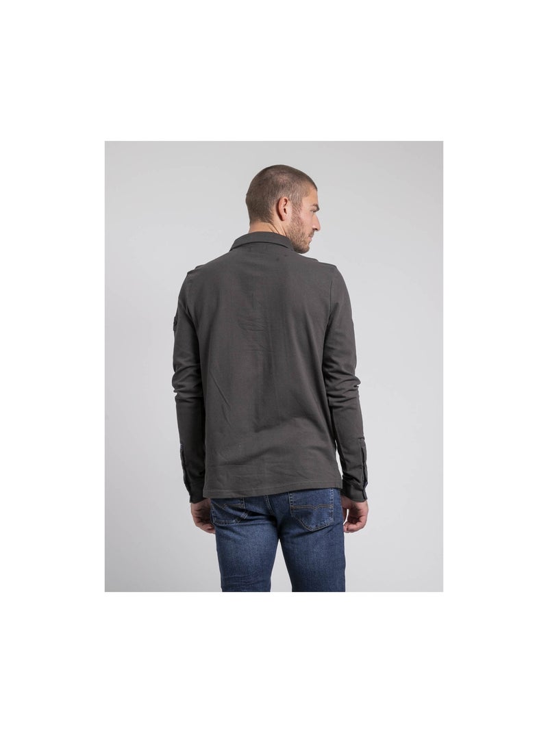 Polo manches longues pur coton pilka Gris - Kiabi