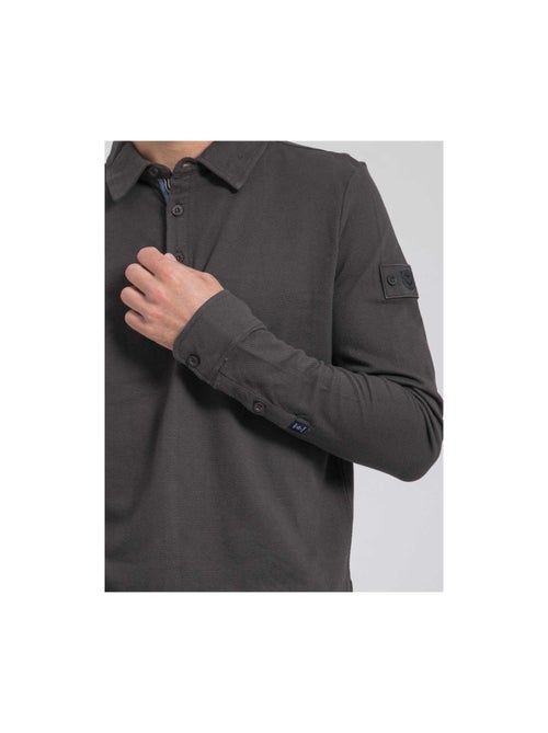 Polo manches longues pur coton pilka - Kiabi