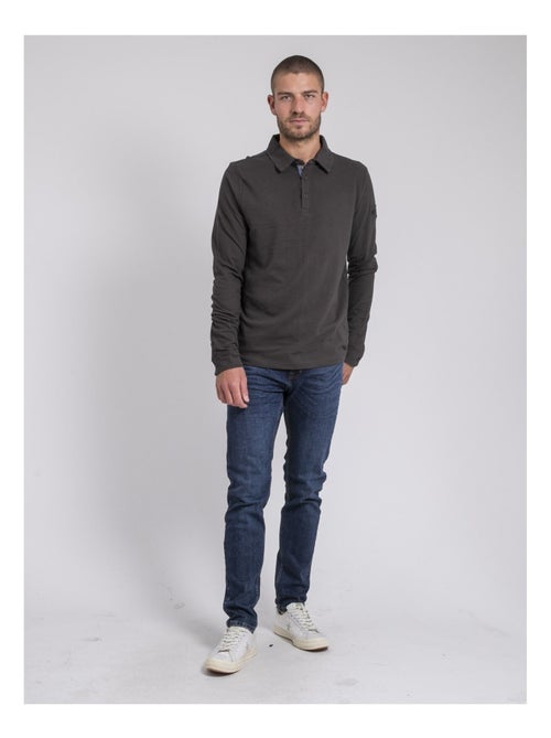 Polo manches longues pur coton pilka - Kiabi
