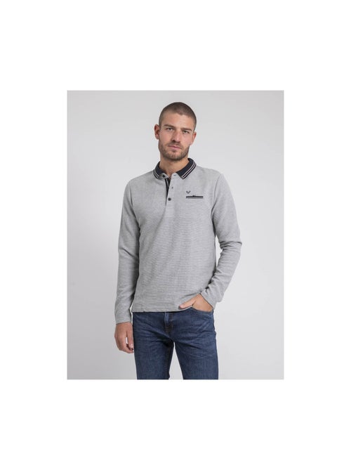 Polo manches longues pur coton pomeduse - Kiabi