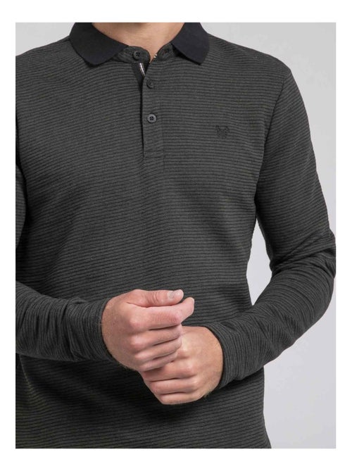 Polo manches longues pur coton pomegan - Kiabi