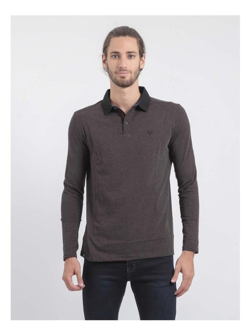 Polo manches longues pur coton pralong - Kiabi