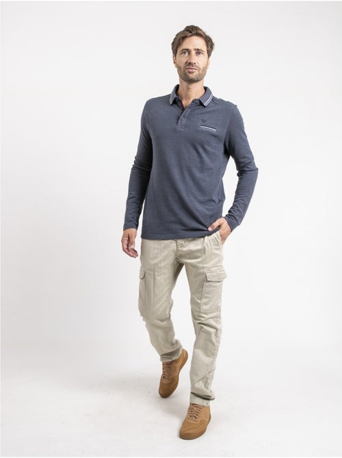 Polo manches longues pur coton pylone - Kiabi Polo manches longues pur coton pylone - Kiabi