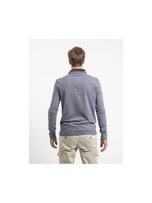 Polo manches longues pur coton python - Kiabi