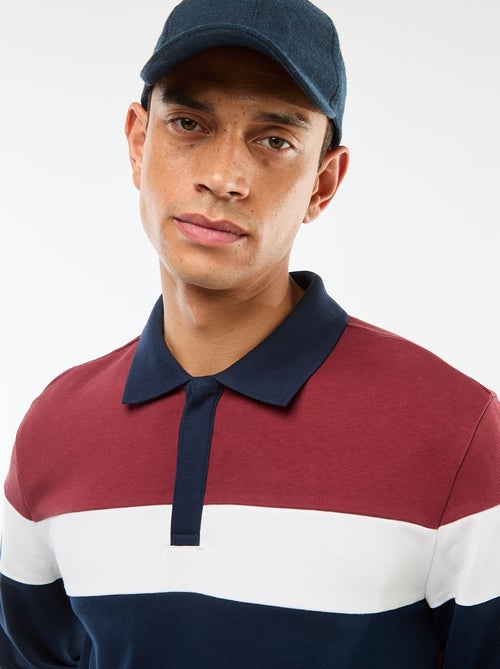 Polo manches longues style rugby esprit colorblock - Kiabi