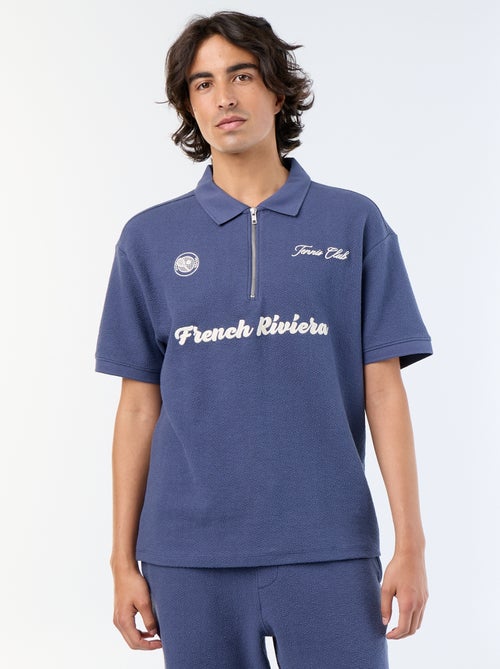 Polo matière fantaisie à manches courtes - Kiabi Polo matière fantaisie à manches courtes - Kiabi