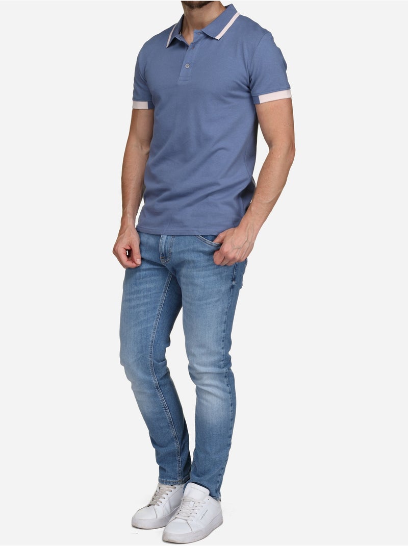 Polo met bies - Bill Tornade Blauw - Kiabi
