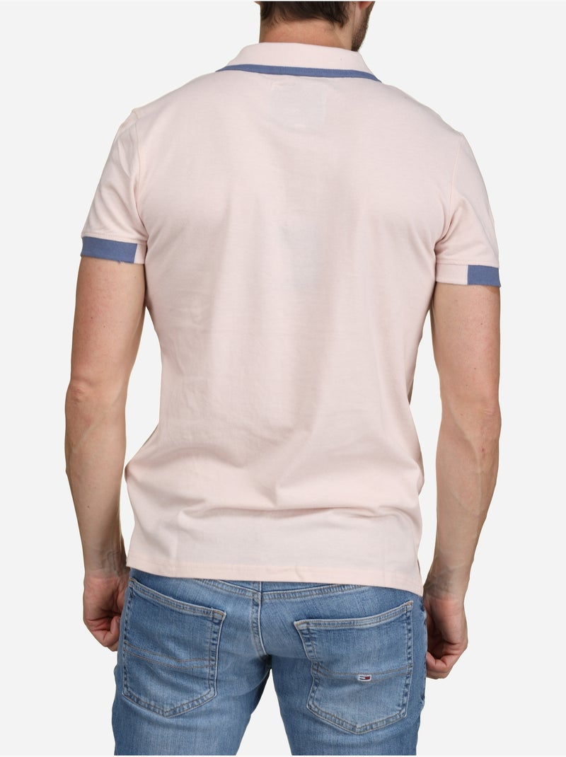Polo met bies - Bill Tornade Blauw Roze - Kiabi