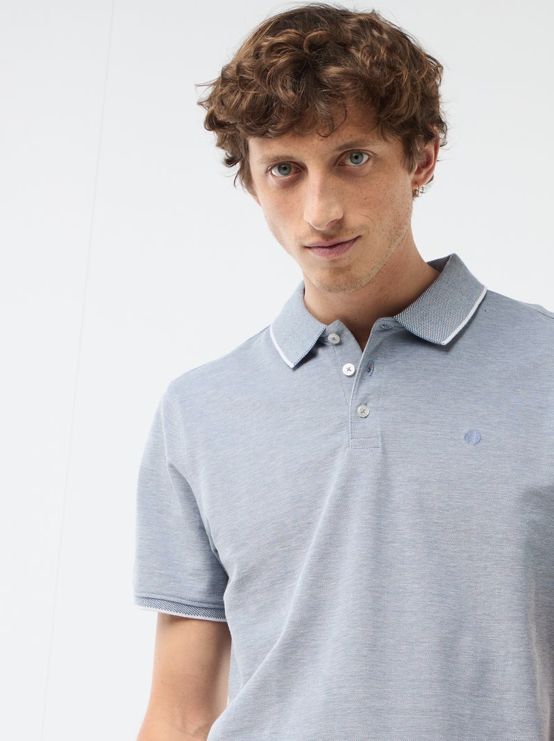 Polo met borduursel op de borst Blauw - Kiabi