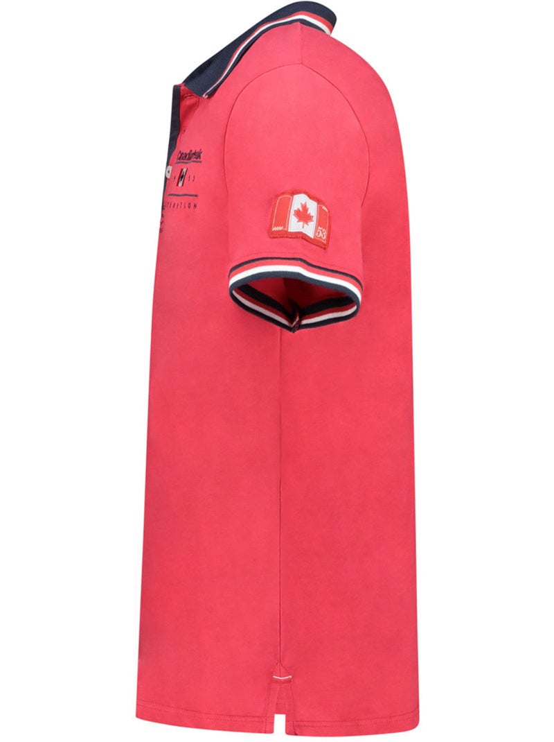 Polo met contraststrepen konbustybleak – canadian peak Rood - Kiabi