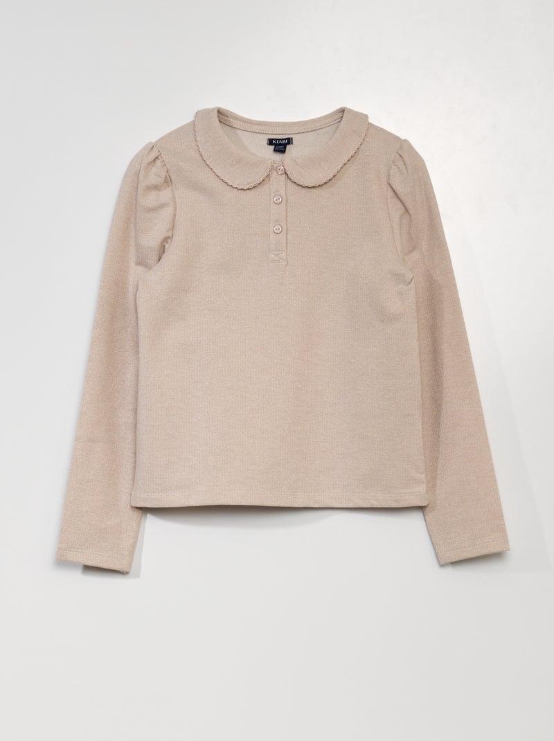 Polo met glansdraad WIT - Kiabi