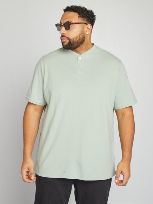 Polo met henleykraag en korte mouw - Kiabi