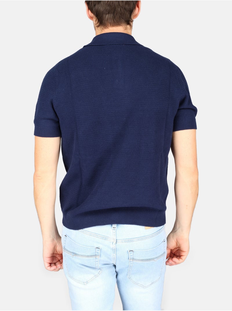 Polo met knoopkraag - Kenzarro Donkerblauw - Kiabi