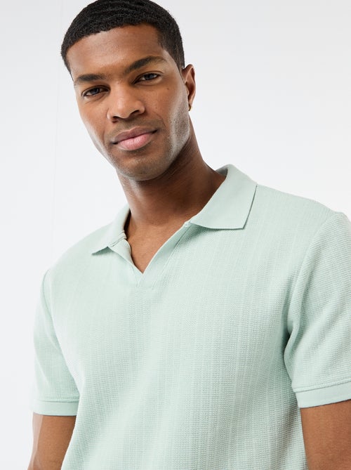 Polo met korte mouwen en gewafelde stof - Kiabi