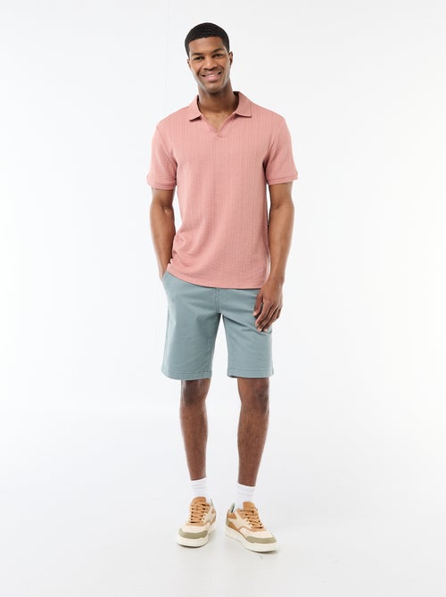 Polo met korte mouwen en gewafelde stof - Kiabi