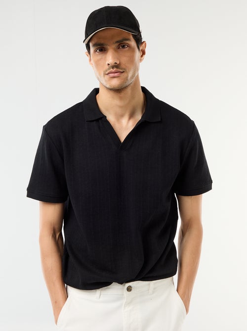 Polo met korte mouwen en gewafelde stof - Kiabi