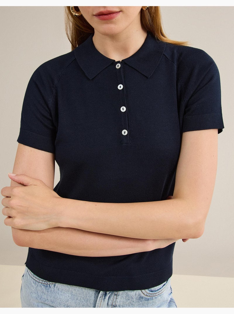 Polo met korte mouwen, MO Fashion Blauw - Kiabi