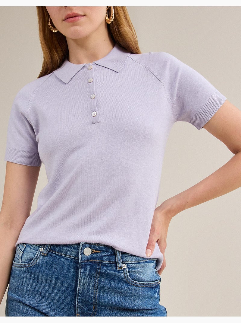 Polo met korte mouwen, MO Fashion Paars - Kiabi