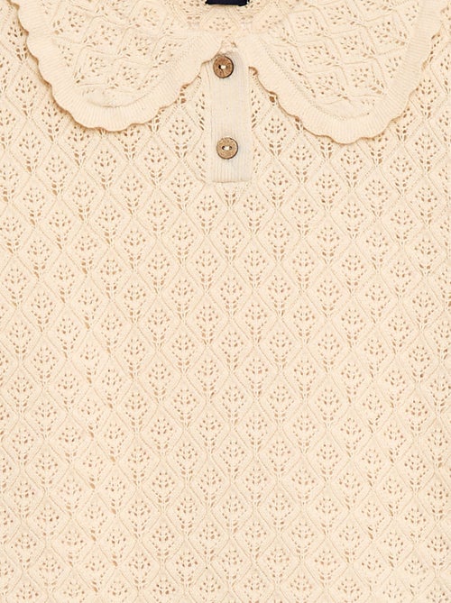 Polo met korte mouwen van ajourgebreide stof - Kiabi