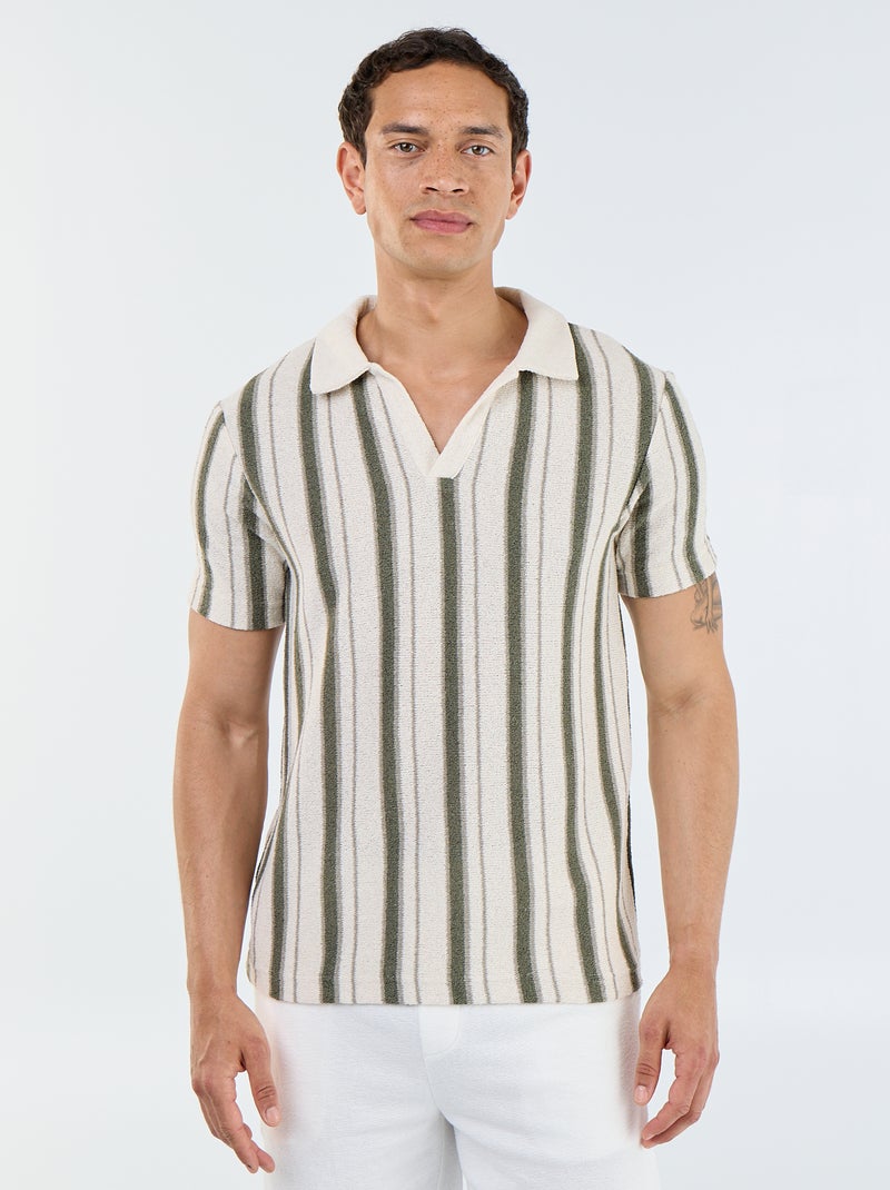 Polo met korte mouwen van jerseytricot Kaki - Kiabi