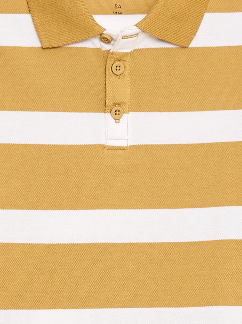 Polo met korte mouwen van katoenpiqué Biege - Kiabi